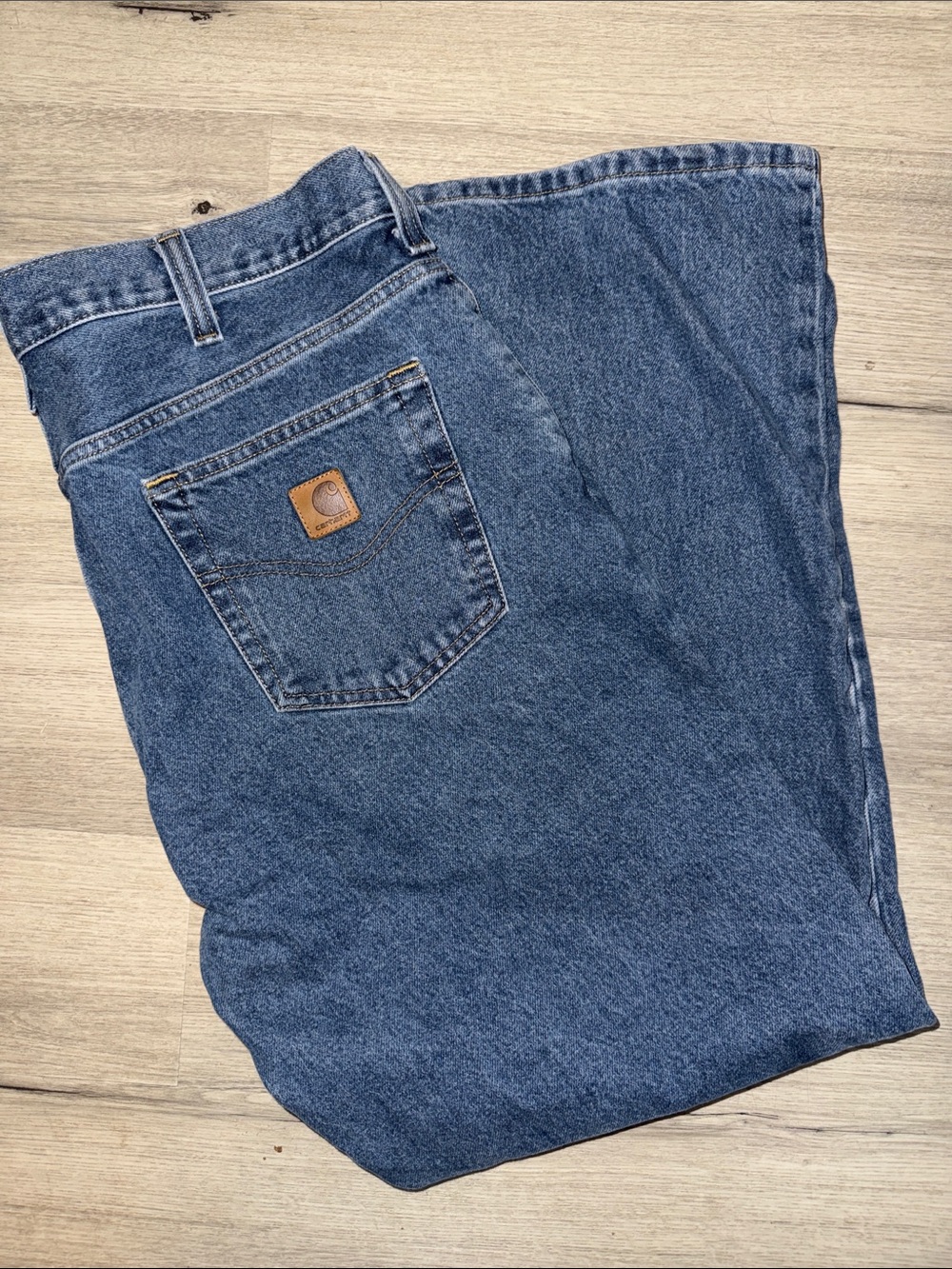 Carhartt Men's Dark Blue Straight-Leg Denim Jeans